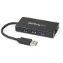 Startech ST3300GU3B | 3 Port Portable USB 3.0 Hub with Gigabit Ethernet Adapter NIC 5Gbps Aluminum w/ Cable