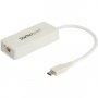 Startech US1GC301AUW | USB C to Gigabit Ethernet Adapter with USB A Port White 1Gbps NIC USB 30/31 Type C to RJ45 Port/LAN Network Adapter TB3