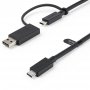 Startech USBCCADP | 3.3-ft 1m 100W 5A PD USB-C Cable with USB-A Adapter Dongle