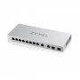 Zyxel XGS1010-12-ZZ0102F | 8 x Ports 1000Base-T + 2 x Ports 2.5GBase-X + 2 x SFP+ Ports L2 Unmanaged 1U R-M GE Network Switch